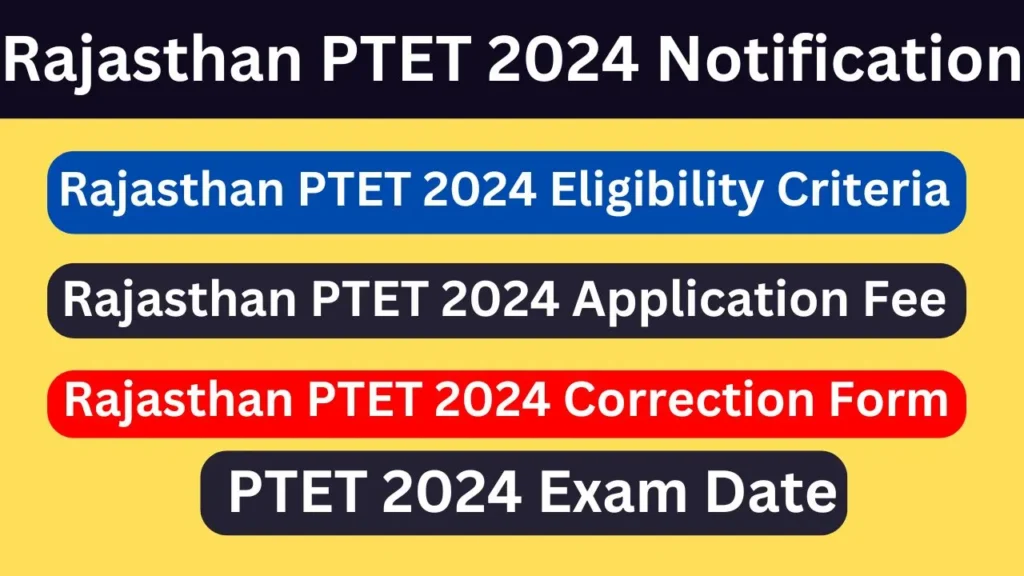 Rajasthan PTET 2024 Notification