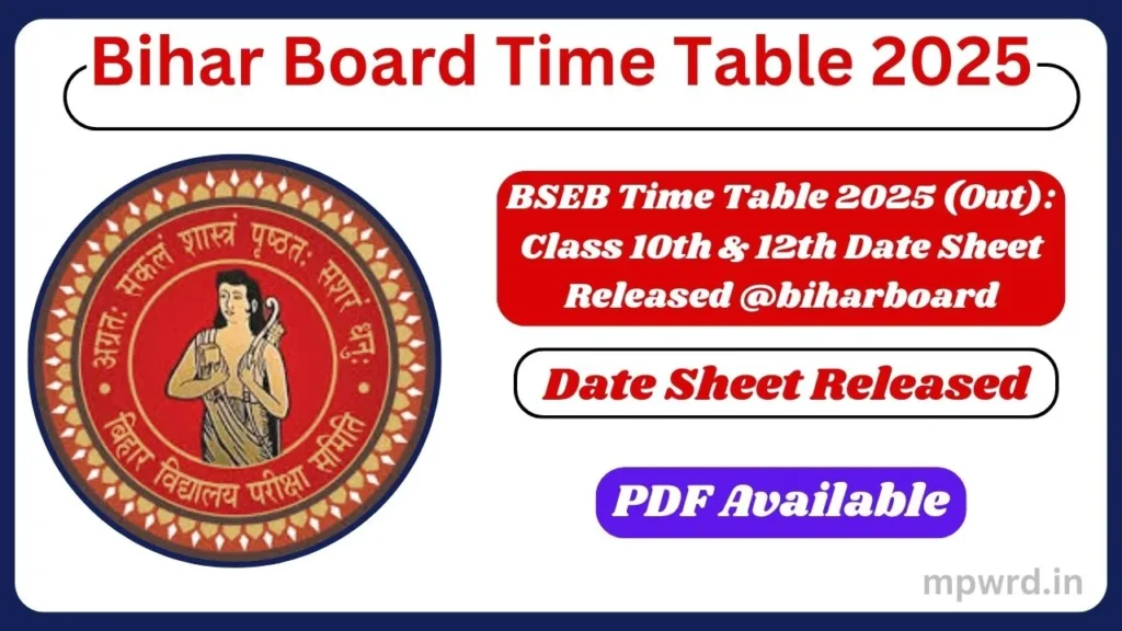 BSEB Time Table 2025 Released