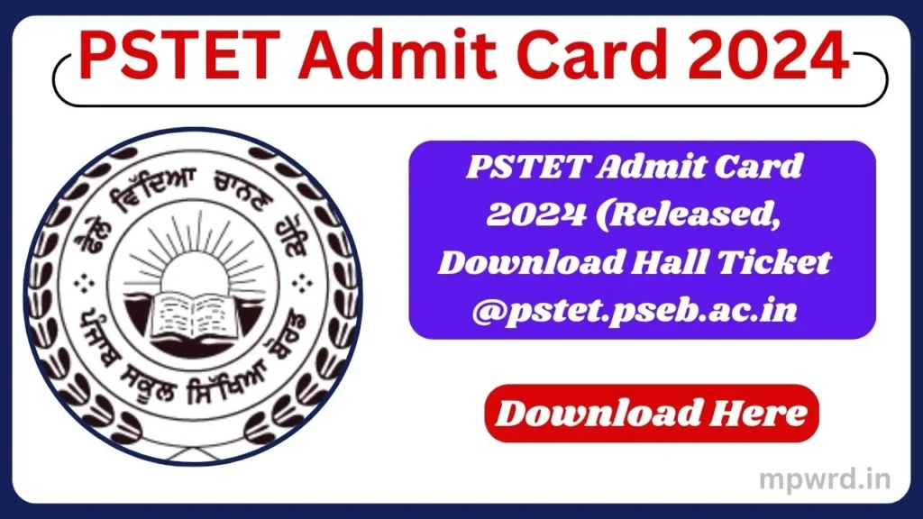 PSTET Admit Card 2024 released check here